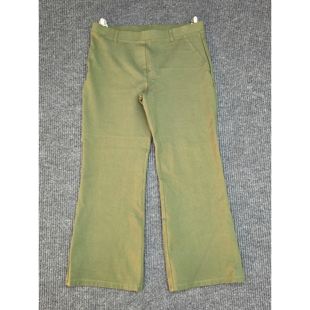 Quince Ultra-Stretch Ponte Flare Pants Olive Green Large X-Petite DKBIZ01